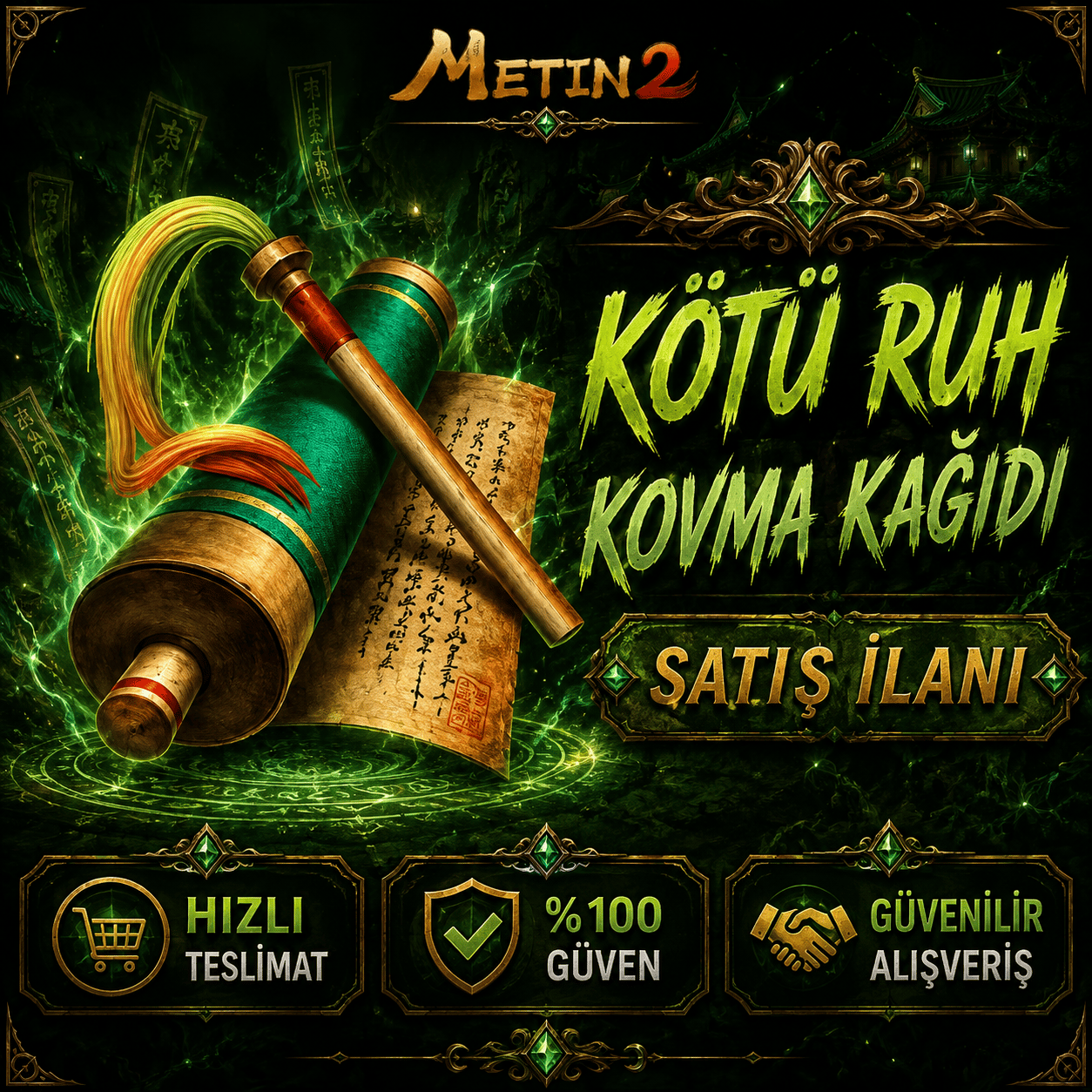 20X KÖTÜ RUH KOVMA KAĞIDI HEMEN TESLİM 7/24