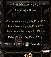 1 haftalik çikolata