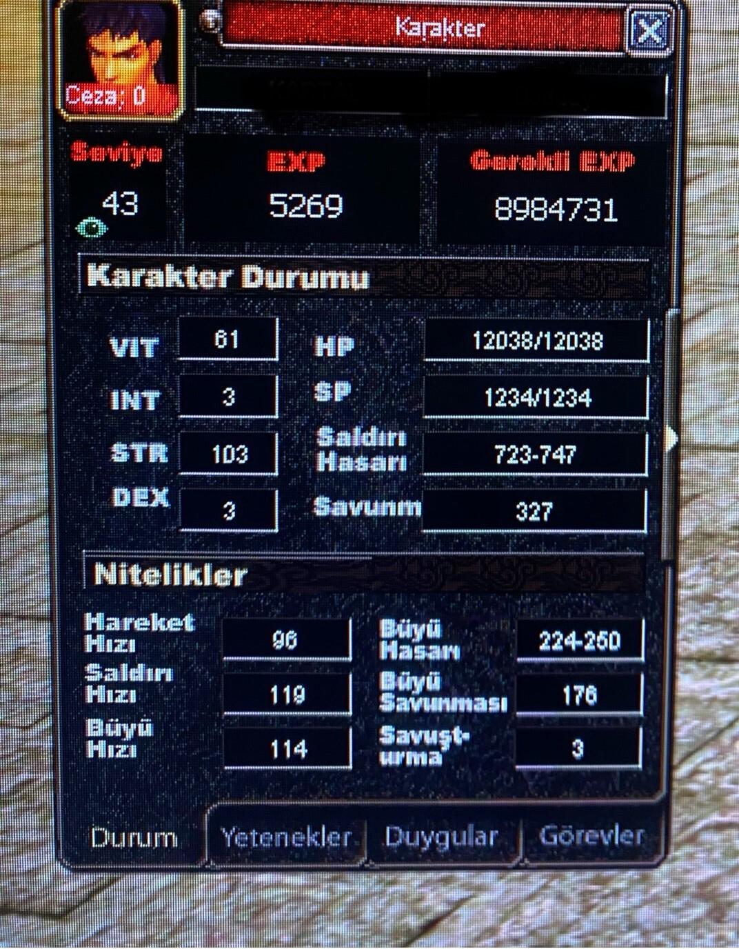 43LVL HAVA G ÖFKE M9 BEDENSEL