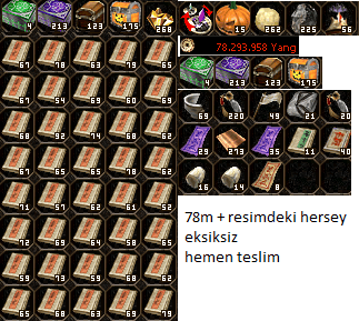 78m + resimdeki hersey eksiksiz hemen teslim