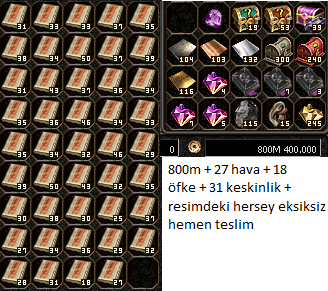 800m + resimdeki hersey eksiksiz hemen teslim