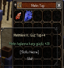 Metinlere Karşı Güçlü Taş +4