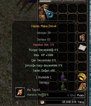 +9 KAPLAN PLAKA 1000 HP 50 STR +3 HIZ TAŞI