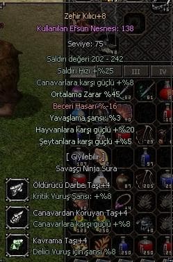 +8 45 ORTALAMA ZEHİR KILICI
