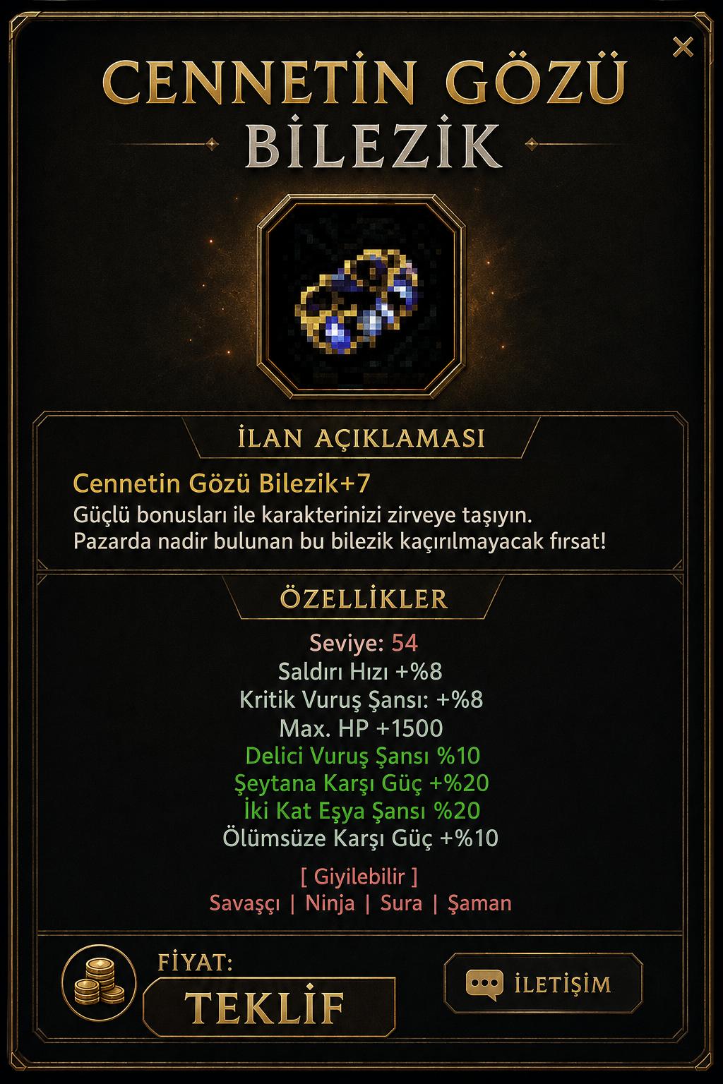 SÜRGÜNLÜK BİLEZİK TEKLİF VER