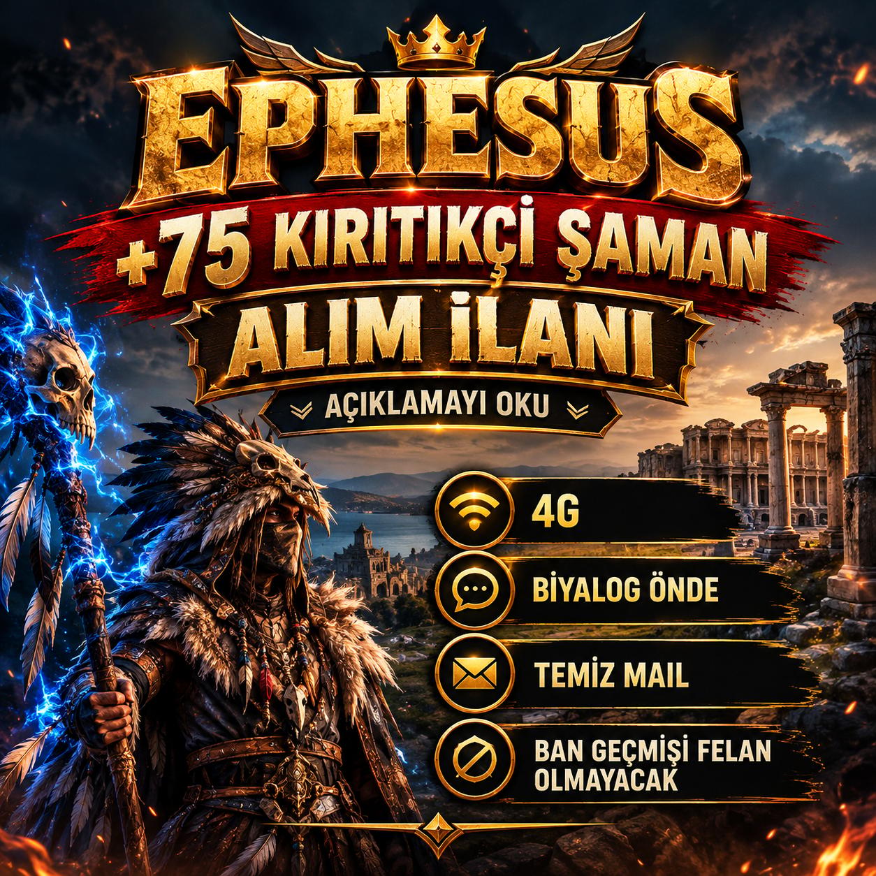+75 KIRITIKÇİ ŞAMAN ALIM İLANI AÇIKLAMAYI OKU