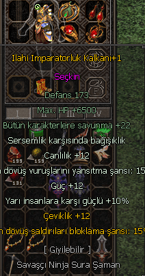 +0 ATEŞ YAKUT SET - İLAHİ İMPARATORLUK KALKANI +1