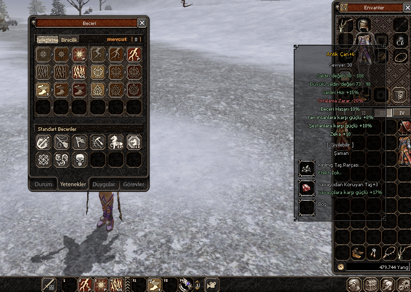 61 lvl iyileştirmeci 2 p 1 g at 30 yarı itemli