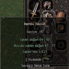 +6 Bambu Kılıcı (15 Lvlik) 150 TL