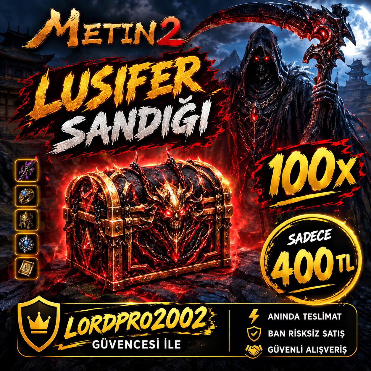100X LUSİFER SANDIĞI 400 TL ANINDA TESTİM