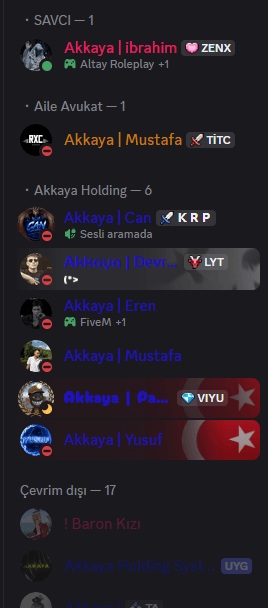 discord  çevrim içi üye