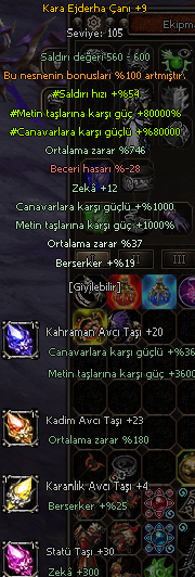 KARA EJDERHA SET FULL 9 SEVİYE CEVHER SETLİ