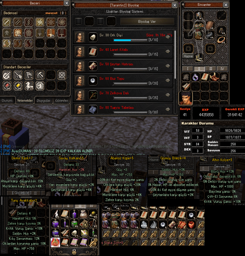 ITEMLER 1000 41 LVL ATI ZIRHLI SAVASCI 800 TOPLU 1600 TL HIZLI