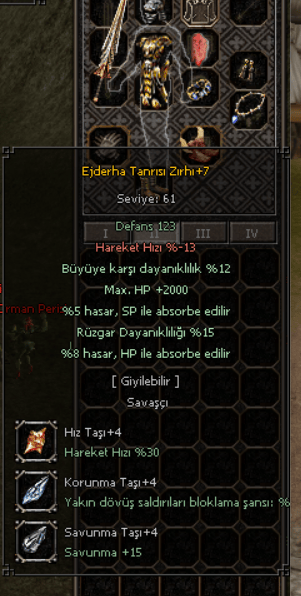 2 ADET +7  EJDERHA TANRISI ZIRH MEVCUT TANE 1100TL