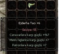 EJDERHA TACI +6 HEMEN TESLİM