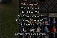 KRİTİK ÇİFT EL SAVUNMA HP +6 TAHTA KOLYE ELİT