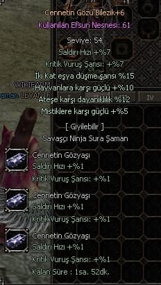 +6 CENNETİN GÖZÜ BİLEZİK 12 ATEŞ 15 EŞYA DÜŞÜRME FULL CEVHERLİ