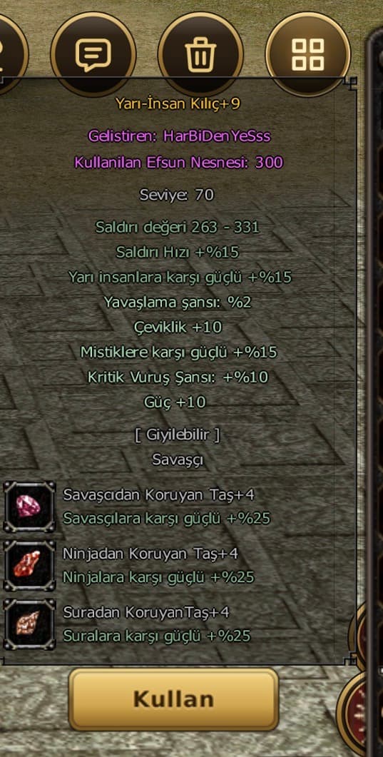 +9 YARI İNSAN KILICI