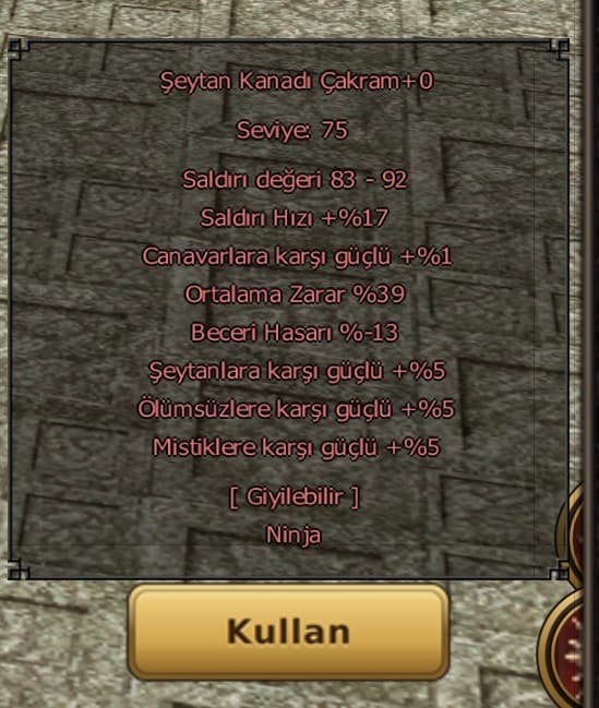 Çaktam 39 ortalama