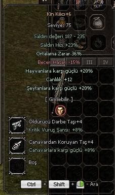 +6 36 ort KİN KILICI HEMEN TESLİM