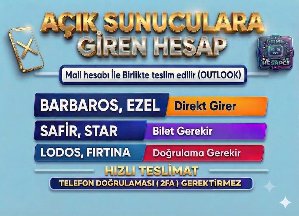 5 MAIL X6 ID (Teutonia) VE AÇIK SUNUCULARA GİREN HESAP