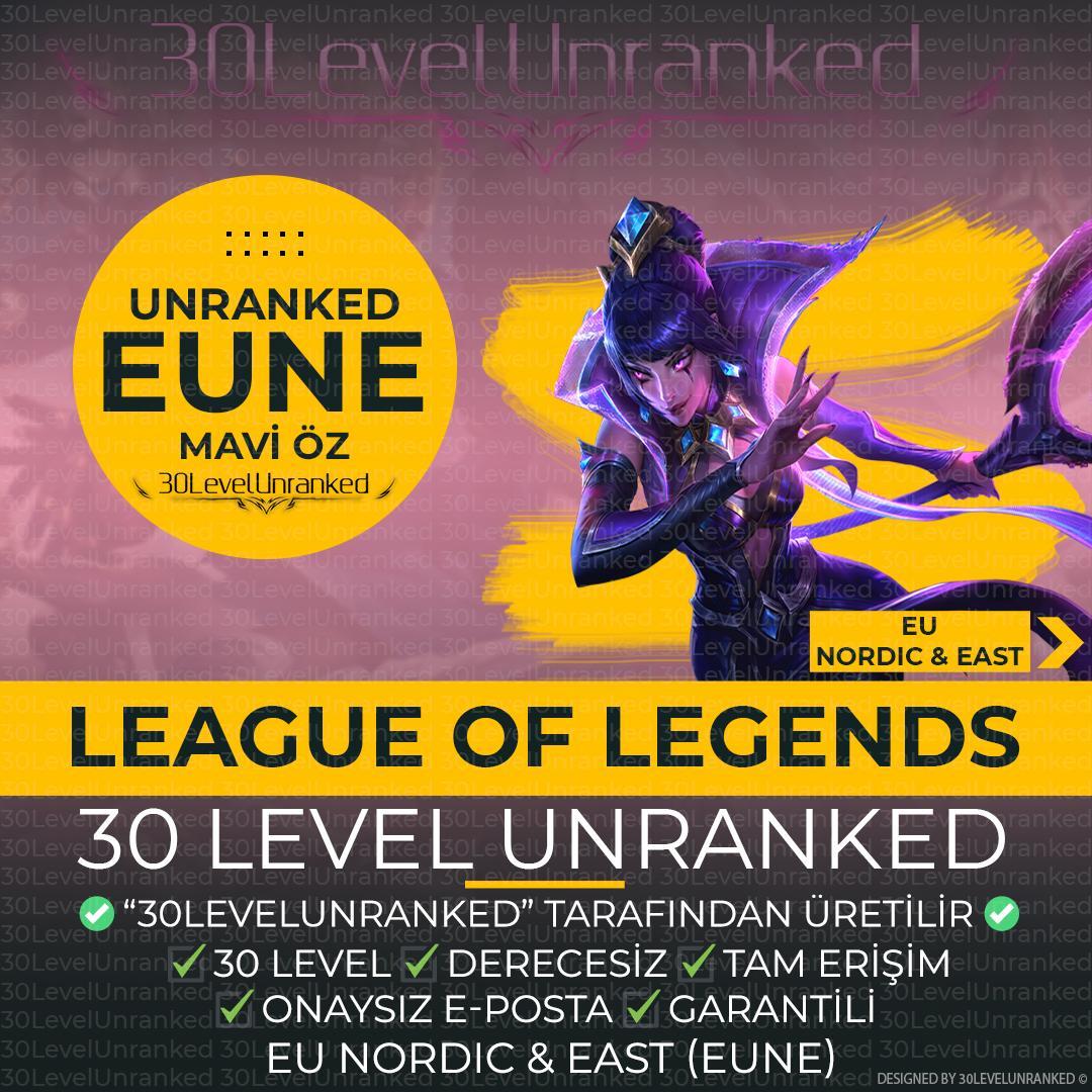 ⭐EUNE 50K+ MÖ 30 Level Unranked Hesap⭐️