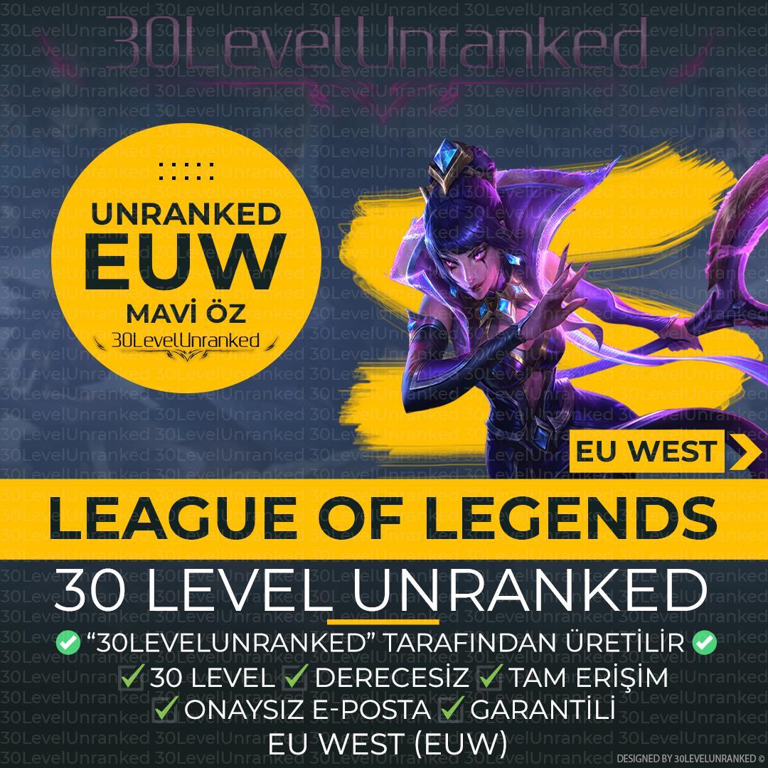 ⭐EUW 50K+ MÖ 30 Level Unranked Hesap⭐️