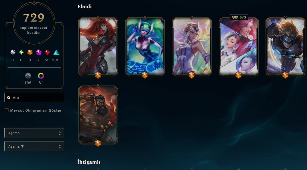 480 LVL 500 BİN MAVİ ÖZ 729 KÖSTÜMLÜ HESAP KELEPİR