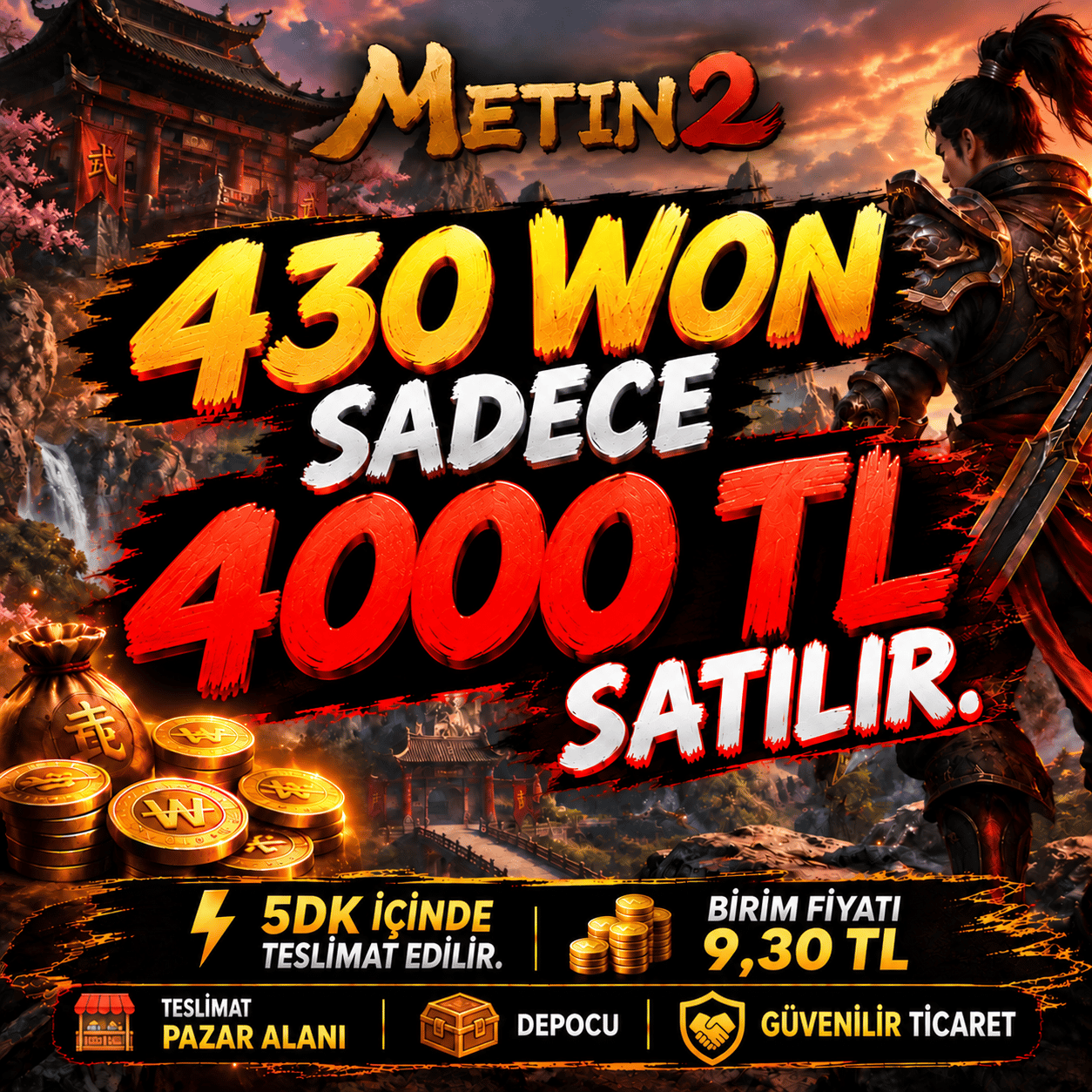 430 WON 4000TL SATILIR BİRİM 9,30 TL ALICISINA HAYIRLI OLSUN ONLİNE