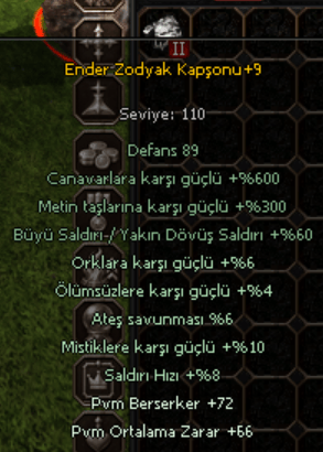 ENDER ZODYAK KASK 2.SEVİYE DÖNÜŞÜM