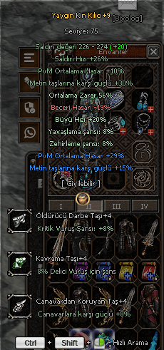 YAYGIN KİN KILICI +9 56 ORT PVM 29 METİN 15