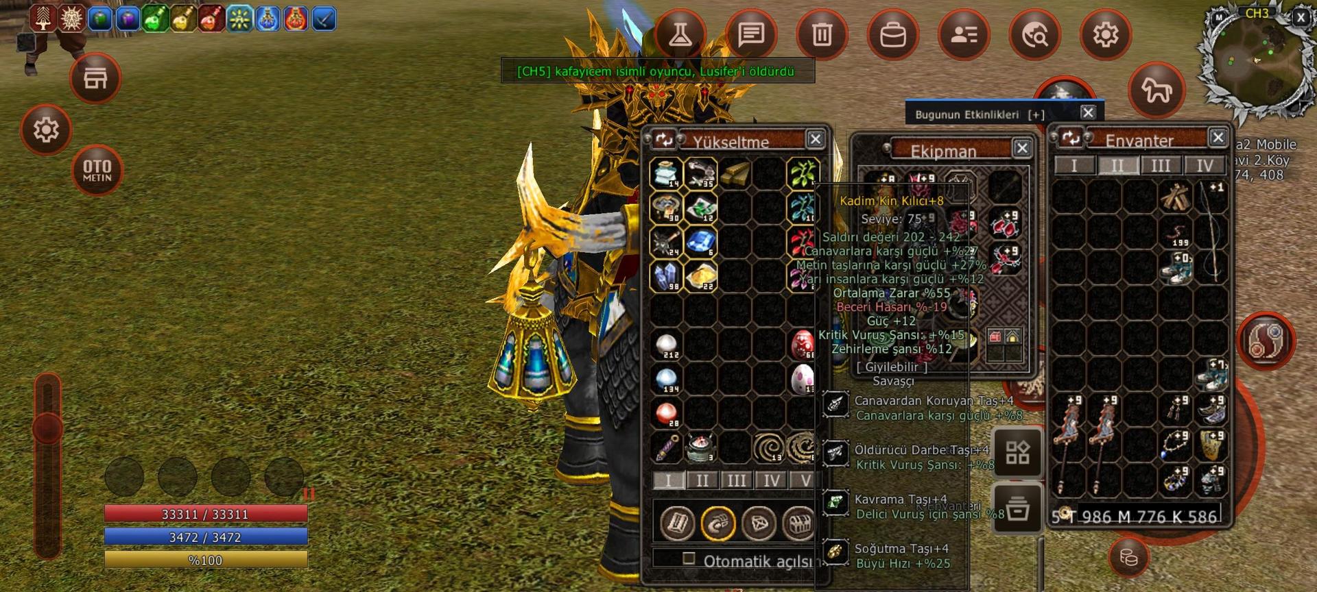 105 LEVEL VİP FARM HESABI
