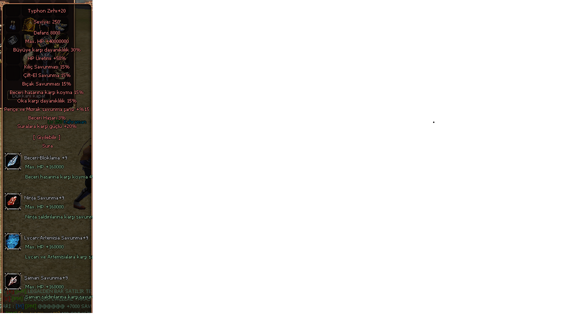 +20 typhon sura zırh ninja arte şaman becblok taşlı 3800tl