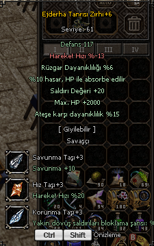 DOYUM CANAVARI ZIRH +6 ET TEKLİF