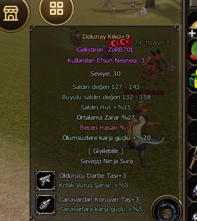 +9 dolunaylı 47 lv büyülü silah 36 lv şamanla beraber