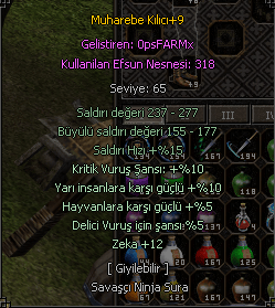 75LVL BÜYÜLÜ SİLAH 3P BİO BİTİK