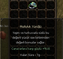 7 GÜNLÜK 15 CANAVAR MUTLULUK YÜZÜĞÜ