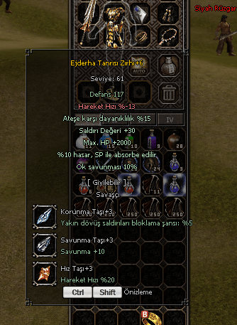 +6 61 Zırh Elit efsunlu doyumluk