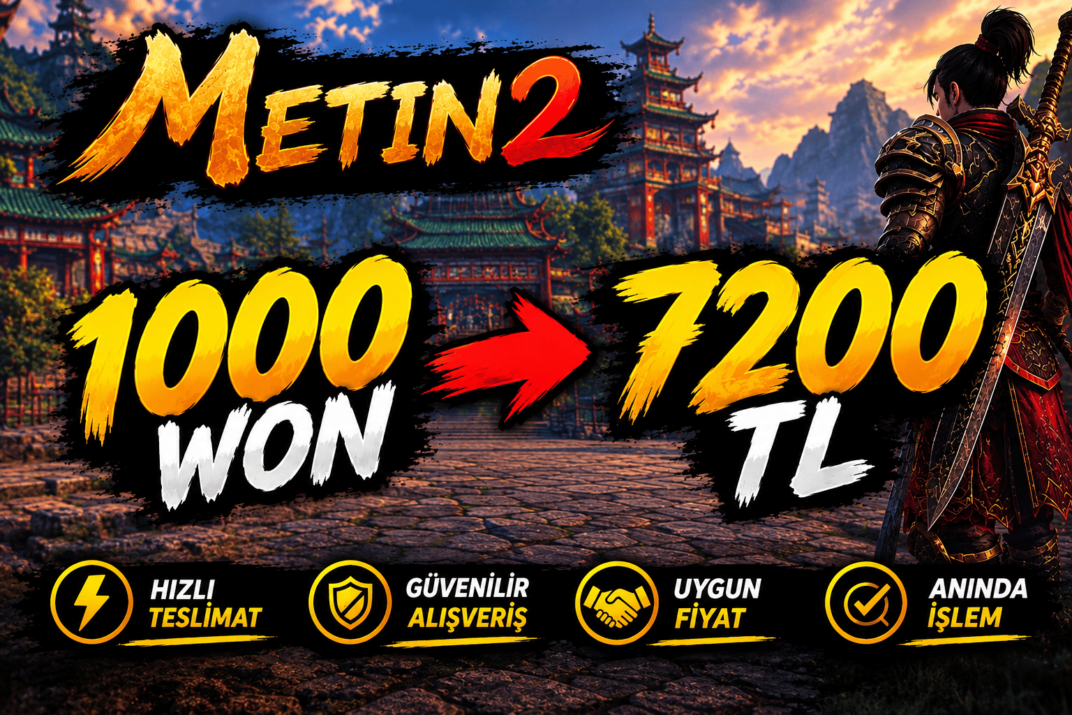 1000 won satılık 7200