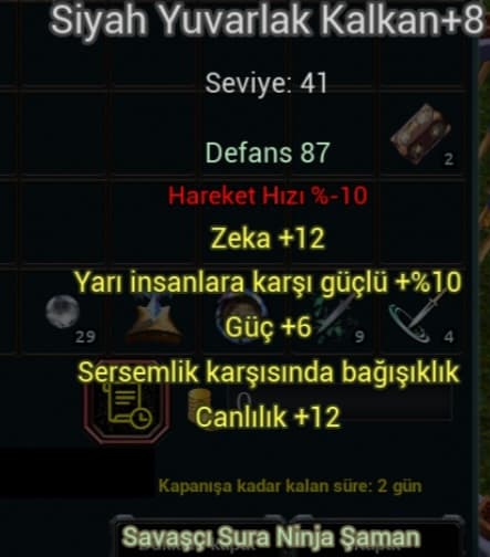 SİYAH YUVARLAK KALKAN
