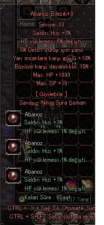 [WSLİK ABANOZ BİLEZİK +9] 10 YARI 15 BÜYÜ 5 DELİCİ HP KAÇIRMA