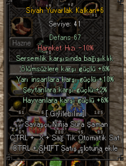 ELİT SİYAH YUVARLAK KALKAN +6