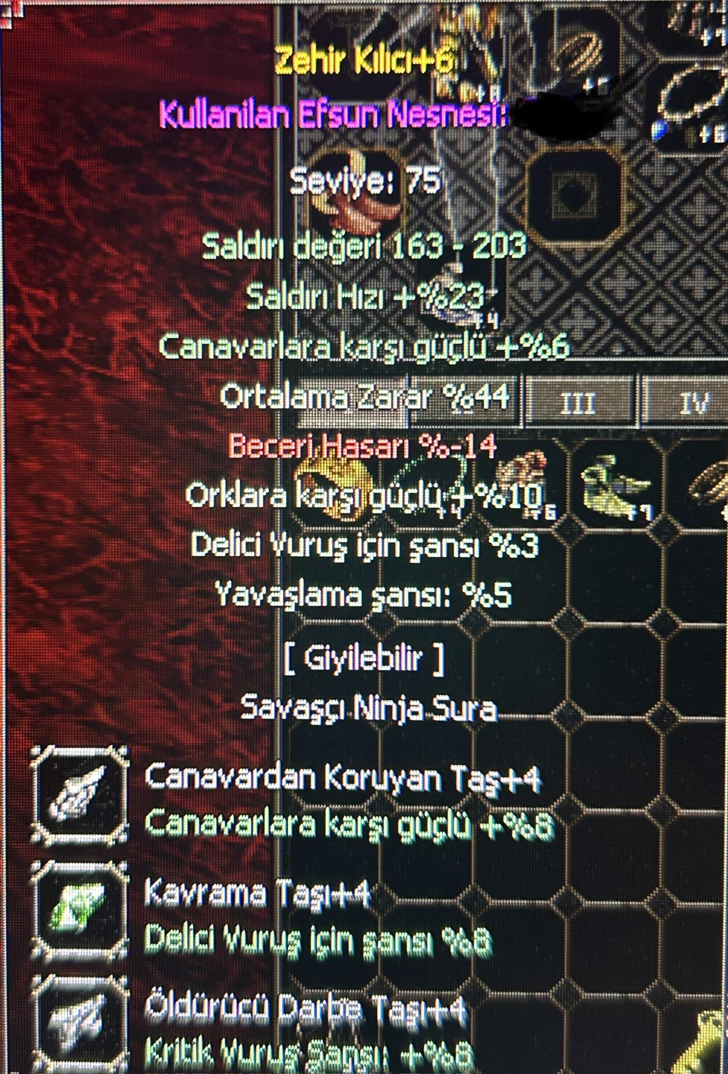 ZEHİR KILICI /  44 ORT 3 DELİCİ