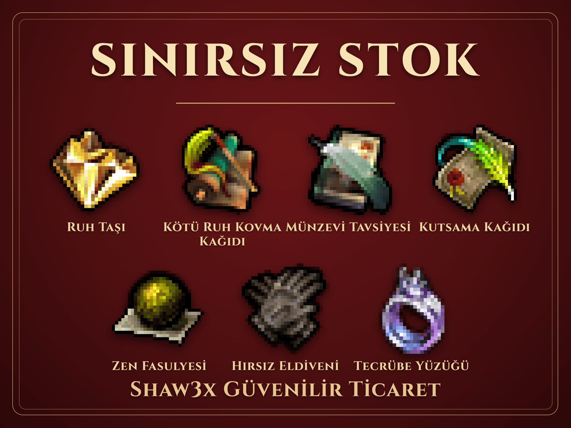 K.RUH MUNZEVİ SET - RUHTAŞI - EFSUN - TEC - ELDİVEN - STOK MEVCUT