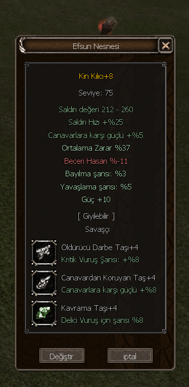 +8 KİN KILICI