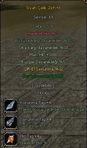 8 SIYAH CELIK ZIRH