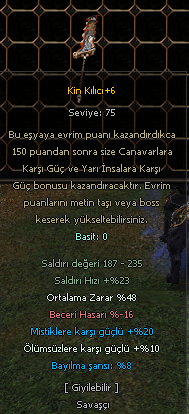 48 ORT KİN KILICI +6 TEKLİF ALINIR