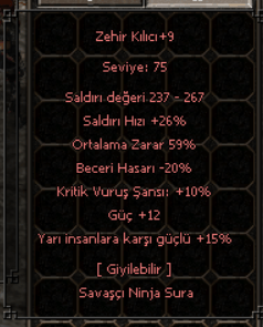59 ORT ÇITIRLIK YARI KRİT GÜÇ ZEHİR