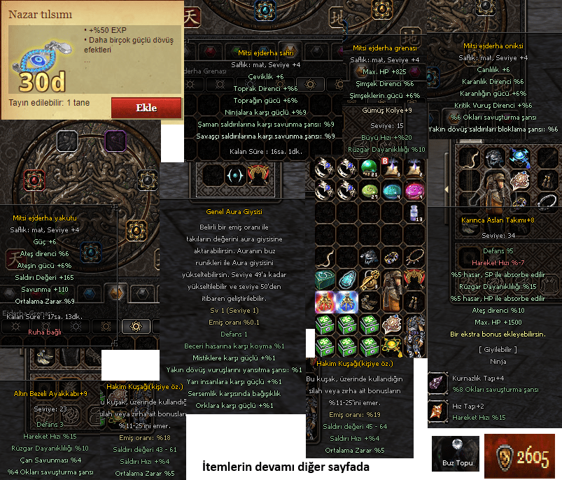 SAPPHIRE STAR 3 ID 95 LVL NINJA ELIT EFSUNLU ITEMLER 30 GUN NAZARLI