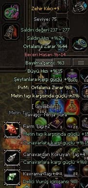 GÖRSELDEKİ +9 ZEHİR KILICI TAŞI İLE BERABER 2000 LİRA ÖLÜ FİYAT